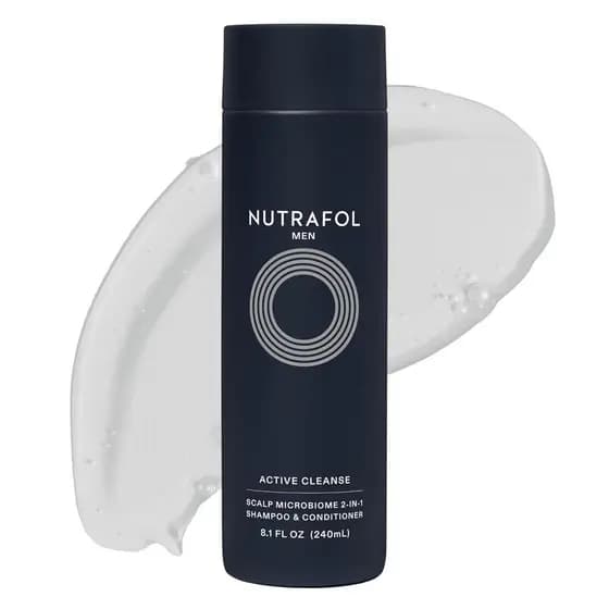Shampoo e Condicionador 2 em 1 Nutrafol para Homens, Limpa, Hidrata, Desobstrui os Poros, Melhora o Volume e a Força do