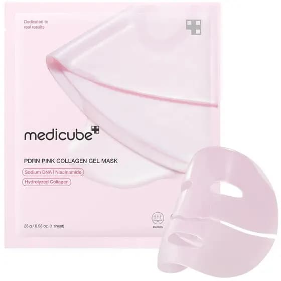 Máscara de Gelatina de Colágeno Rosa com PDRN de DNA de Salmão Medicube | Máscara Noturna Glass Glow Skin - Elasticida