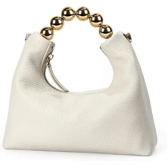 DORIS&JACKY Bolsa Clutch de Mão para Mulheres, Bolsa de Noite de Designer com Alça de Pérolas e Corrente