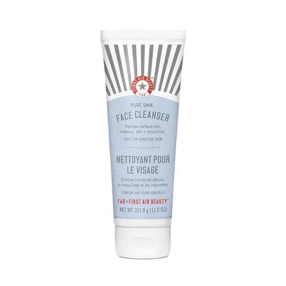 First Aid Beauty - Pure Skin Facial Cleanser, remove eficazmente maquiagem, sujeira e impurezas, limpador suave que deix