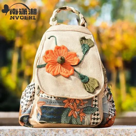 Nova mochila de lona feminina para o outono, mochila de viagem, bolsa de tecido leve, mochila multifuncional, estilo par