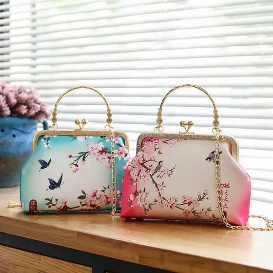 Produto acabado de estilo chinês moderno, bolsa Hanfu de estilo étnico elegante e na moda, bolsa transversal, bolsa de m