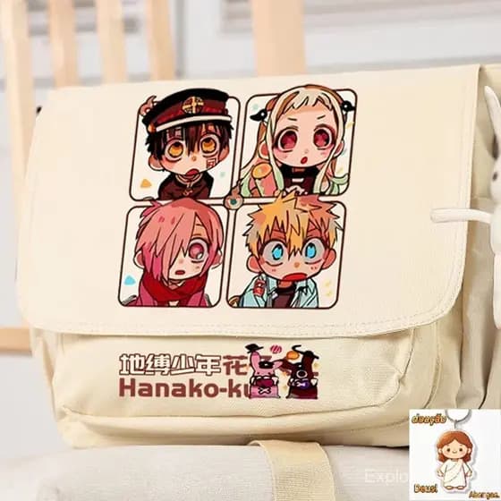 Mochila Anime Jibaku Shounen Hanako-kun Genjaku Sosuke à prova d'água, bolsa de ombro, bolsa para laptop de 14 polegadas