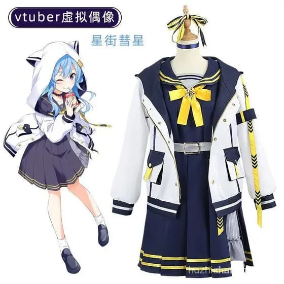 Cosplay do YouTuber Virtual Hoshimati Suisei, Uniforme de Marinheiro, Fantasia de Anime para Role Play