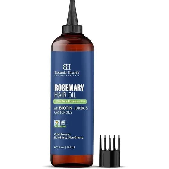 Óleo Capilar Botanic Hearth para Crescimento Capilar | Óleo de Alecrim para Crescimento Capilar com Biotina, Óleo de R