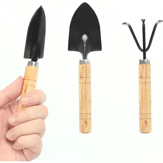 Conjunto de Ferramentas de Jardinagem: 3 ferramentas de jardim, pá de mão, pá, espátula e rastelo. Pá de Jardim, Pá Manu