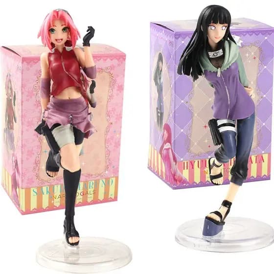 Figura de Anime Naruto Shippuden de 20-23cm, Estátua de Haruno Sakura e Hyūga Hinata, Decoração de Mangá, Figura de Ação