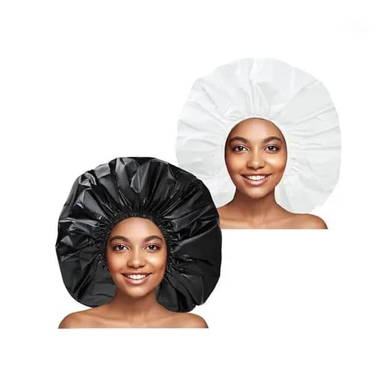Touca de Banho Super Jumbo 2 Peças Impermeável para Mulheres, Touca de Banho Extra Grande, Toucas de Banho Reutilizáveis