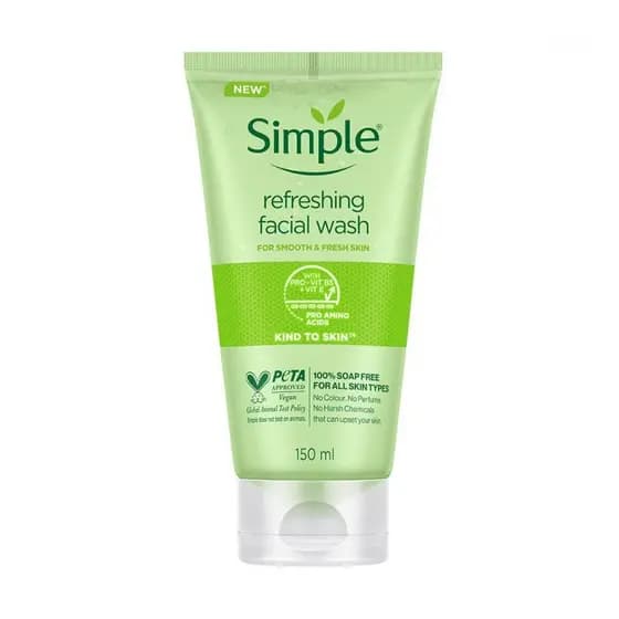 Gel de Limpeza Facial Refrescante Simple Kind to Skin, 150 ml (5 onças)