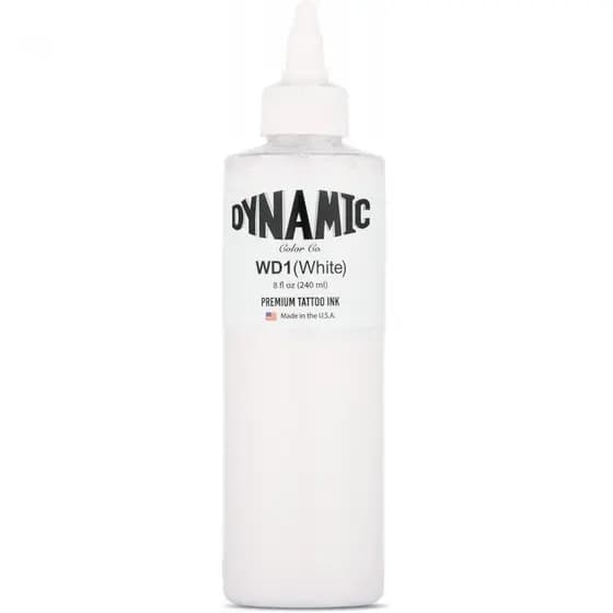 Tinta de Tatuagem Branca Dynamic Color, Fabricada nos EUA desde 1990, 8 oz | Esterilizado e numerado por lote para tot