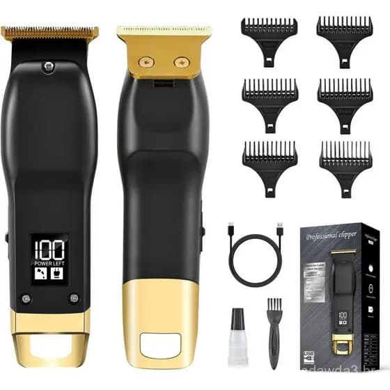 Aparador de Barba para Homens - Máquina de Cortar Cabelo e Barbeador Recarregável, Aparador de Cabelo e Barbeador Sem Fi