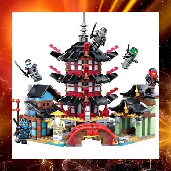Modelo de bloco de construção chinês menino presente escolar Ninja menino templo minifigura montagem educacional brinque