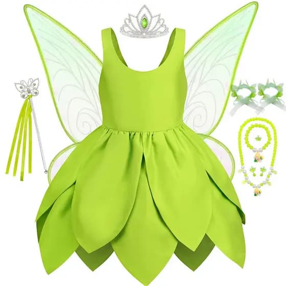 Fantasia de Aniversário da Fada Tinker Bell, Princesa Verde, Fantasia de Halloween da Tinkerbell, Fantasias Divertidas 2