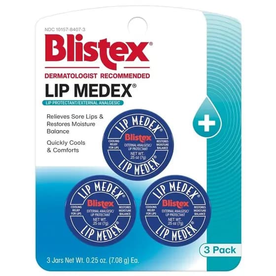 BlistexLipMedex, 0,25 Onças, Alívio Medicamentoso com Efeito Refrescante Imediato, Acalma e Protege, Hidratação Avançada