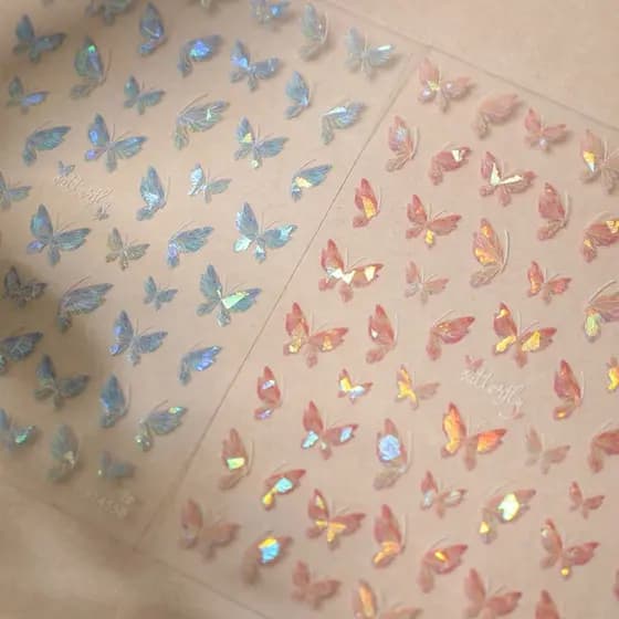 decoração de unha decoração de unha adesivo Puro querer explodir a concha, adesivos de unhas de borboleta de fantasia de