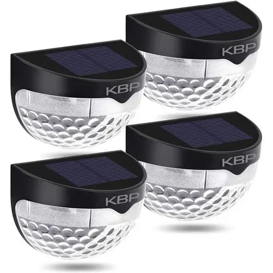 Luzes Solares para Cerca KBP, Luzes Decorativas para Jardim, Luzes de Parede Impermeáveis para Pátio, Quintal, Escada (P