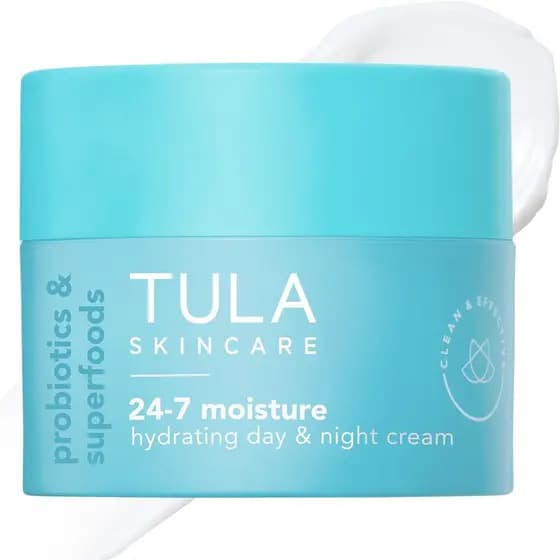 Creme Hidratante Diurno e Noturno TULA Skincare 24-7, Hidratante Facial Anti-Idade para Secura e Opacidade com Extratos