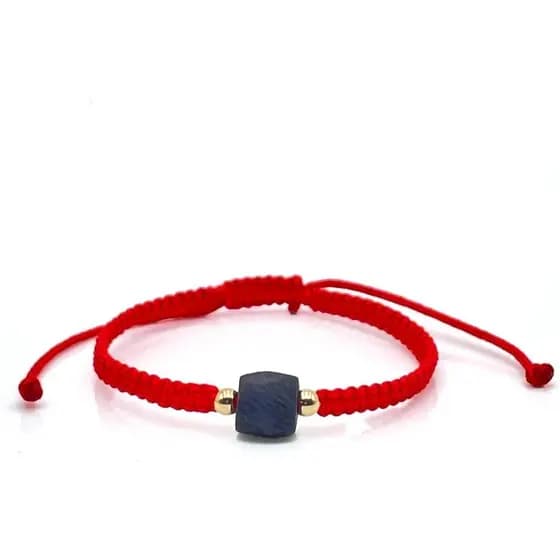 Pulseira de corda vermelha para o novo membro da família contra o mau-olhado, azabache genuíno para proteção contra o ma