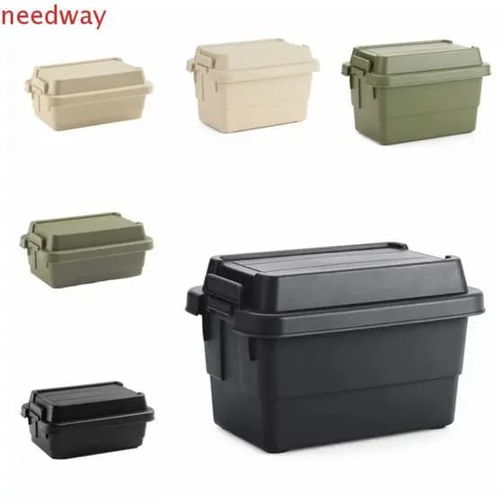 NEEDWAYB Caixa De Armazenamento De Acampamento , Kit De Especiarias De Plástico 1.1L/0.9L , 6 Peças De Frasco De Condime