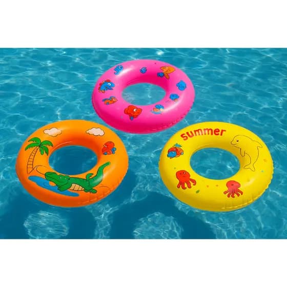 Boia Circular Inflável Colorida 60cm para Piscina Praia Diversão e Verão Infantil