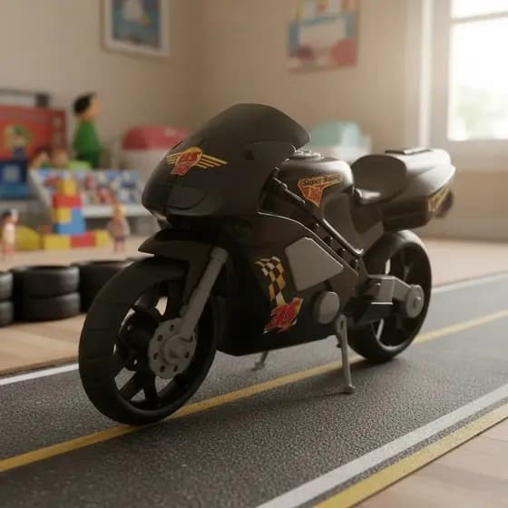 Super Moto Esportiva Preta Brinquedo Infantil Veículo para Crianças