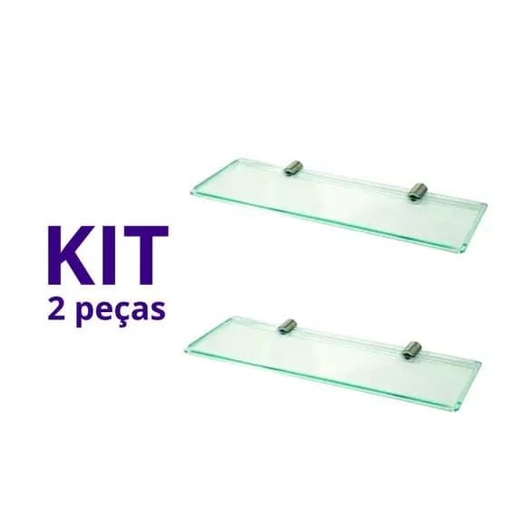 Kit com 2 Prateleira reta de acrilico porta shampo banheiro cozinha c/ bucha e parafuso Organizador