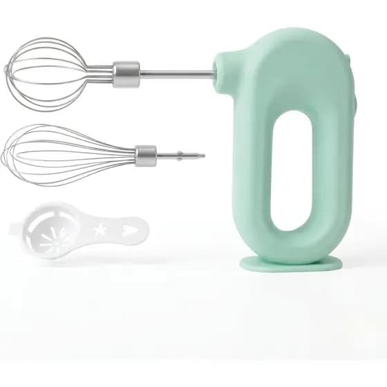 Mini Batedeira Sem Fio Colorida, Batedeira de Ovos Portátil Recarregável por USB, 4 Velocidades e 2 Batedores, Batedeira