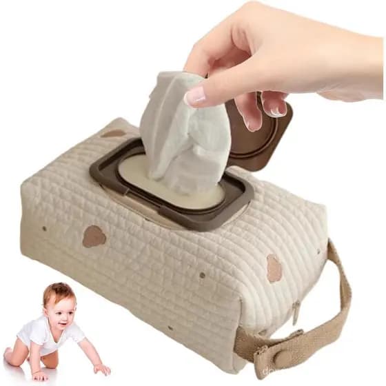 Organizador de bolsa de fraldas, organizador de bolsa de fraldas e lenços com padrão de urso e alça, organizador.