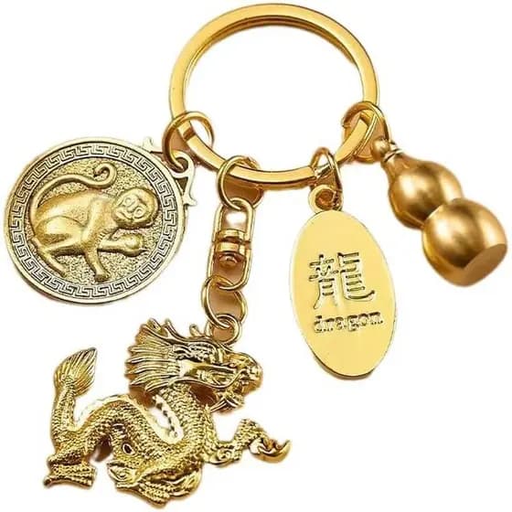 Chaveiro Amuleto Especial De feng shui Para Sorte E Fortuna Encantos Carro Dragão