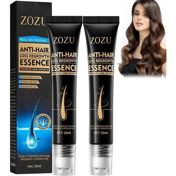 Sérum para Crescimento Capilar Zozu Roll-On Líquido para Massagem Contém Biotina, 20ml, Pacote com 2