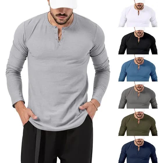 Camiseta masculina de manga comprida moletom Retro cara resistente terno fino ajuste em torno do pescoço camiseta superi
