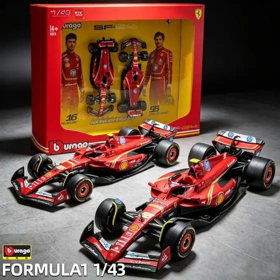 Genuíno 1: 43F1 fórmula liga carro de corrida modelo simulação carro brinquedo menino coleção ornamentos presente