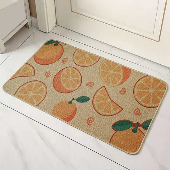 Tapetes absorventes de borracha de linho, tapetes para porta de entrada de quarto, tapetes de entrada de cozinha, banhei