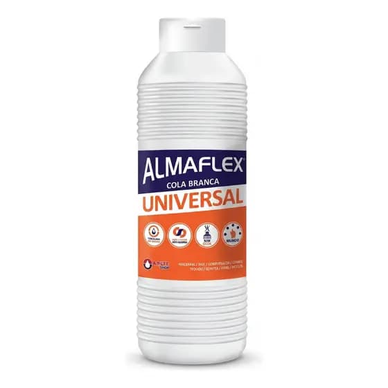 Cola Branca Almaflex 500g P/ Madeira Mdf Papel Couro Tecidos