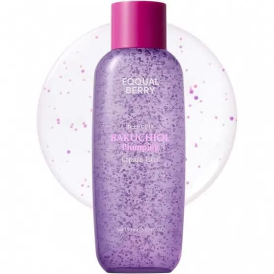 EQQUALBERRY Bakuchiol Tônico Facial em Cápsulas Volumizadoras - Alternativa ao Retinol com Ácido Hialurônico - Antienvel