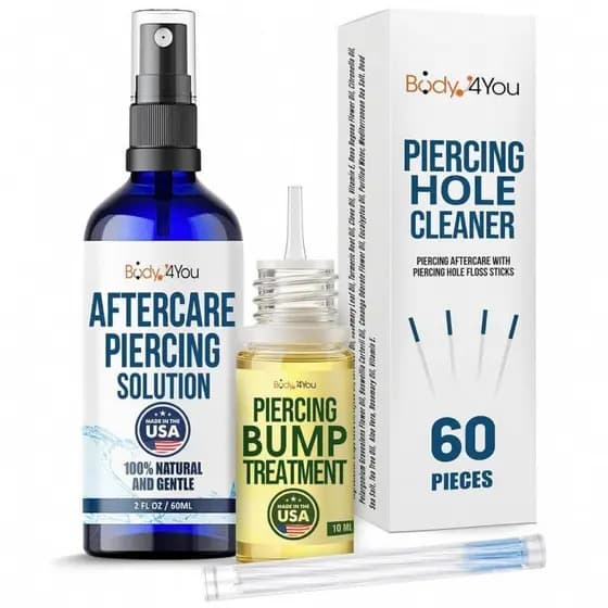BodyJ4You Spray para Cuidado de Piercings, Removedor de cicatrizes e protuberâncias, Limpador de perfurações, Limpador d