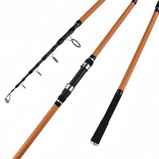 Vara de pesca laranja Oui, vara de pesca portátil retrátil, vara de fundição longa de pesca em armazém, vara de fundição
