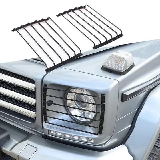 2 Pçs Metal Frente Lâmpada Guardas Farol Capa Guarda Grade Para Mercedes-Benz G Classe W463 2004-2018 Acessórios Exterio