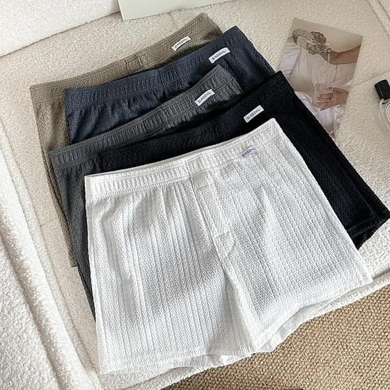 KINGDAFA Jacquard Roupa Íntima Masculina Boxer De Seda Gelada Solta Respirável Para Lazer Em Casa Lelaki , Spender Selua