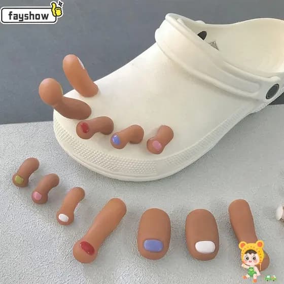 FAYSHOW 7/10 Pcs Encantos De Decoração De Sapato , Conjunto De Amuletos De Dedo Do Pé De Terror , Sapatos De Água De Ver