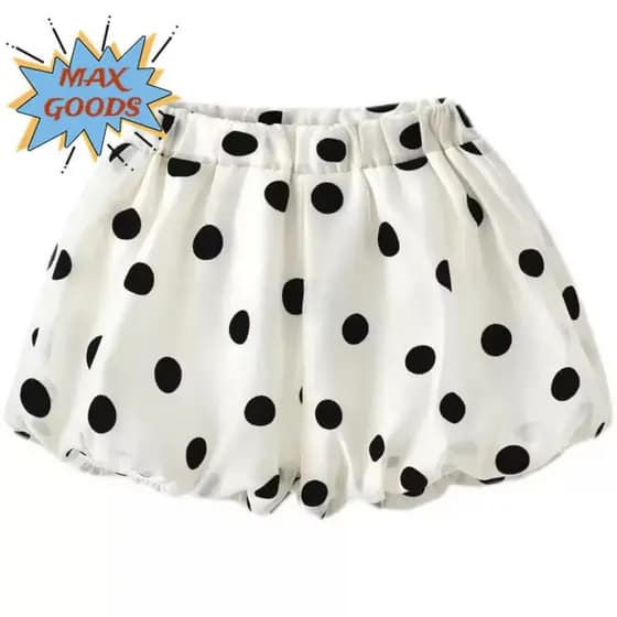 MAXGOODS Calças , Cintura Elástica Casual Grandes Pontos Bloomer , Moda Versátil Panos Infantis Verão