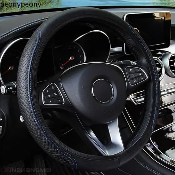 Capa Protetora De Volante Peônia , Universal De Couro Para De Carro , Acessórios Em Relevo