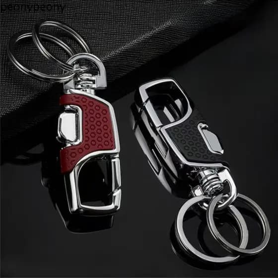 Chaveiro De Carro PEONY , Porta-Chaves Aberto À Prova De Perda Com Um Clique , Pingente De Espesso Portátil
