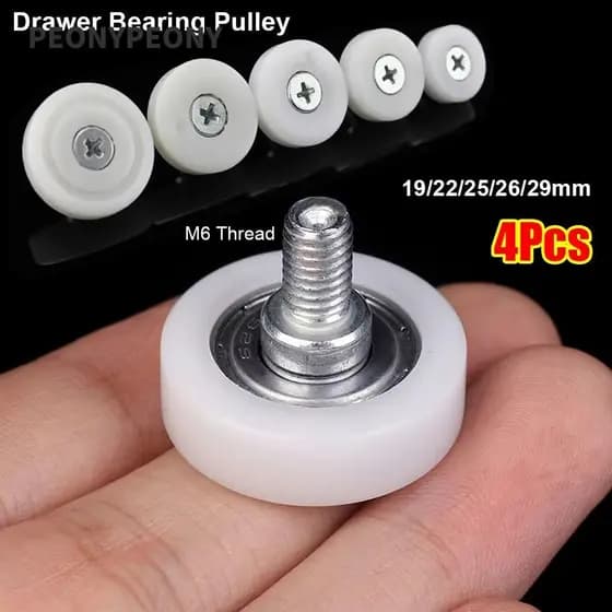 Roda Móvel De Armário PEONY 1 Unidade , Metal De Nylon Com Polia De Rolamento De Gaveta De Parafuso , Rosca Externa M6