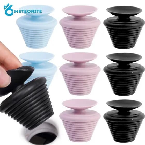 Plugue De Vedação Universal De Silicone Macio Para Banheira De Esgoto Acessórios De Banheiro Com Tampa Anti-Odor