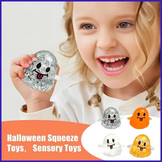 Squeeze Fidget Brinquedos 4 Peças Halloween Bonito Alívio Macio Engraçado Adultos Sensorial Para Escritório Em Casa coel