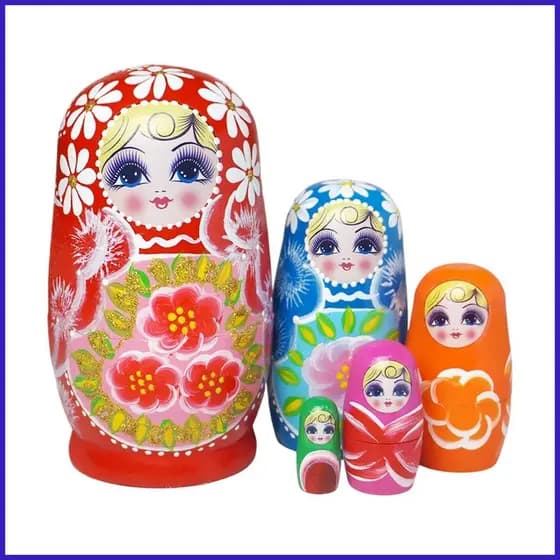 Bonecas Russas 5 Peças Flor Pintada De Madeira Decoração Para Casa 11cm De Mesa Engraçada Festa De Aniversário coelmy