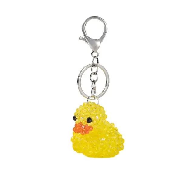 Chaveiro De Contas De Resina De Pato Amarelo 3D-Acessório De Decoração Suspenso Leve