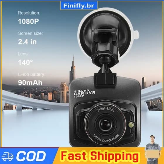 Carro DVR Ventosa Visão Noturna Veículo Gravador De Vídeo 2.4 Polegada Tela LCD Detecção De Movimento G-Sensor Círculo G