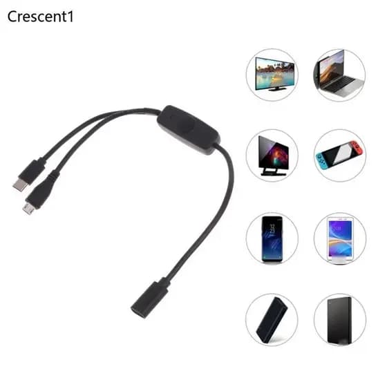 Crescent1 Multi 2 1 USB C Carregador Longo Carregamento Múltiplas Portas